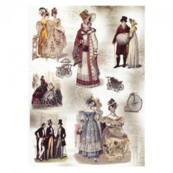 Rice paper for decoupage people vintage A4 ITD R012