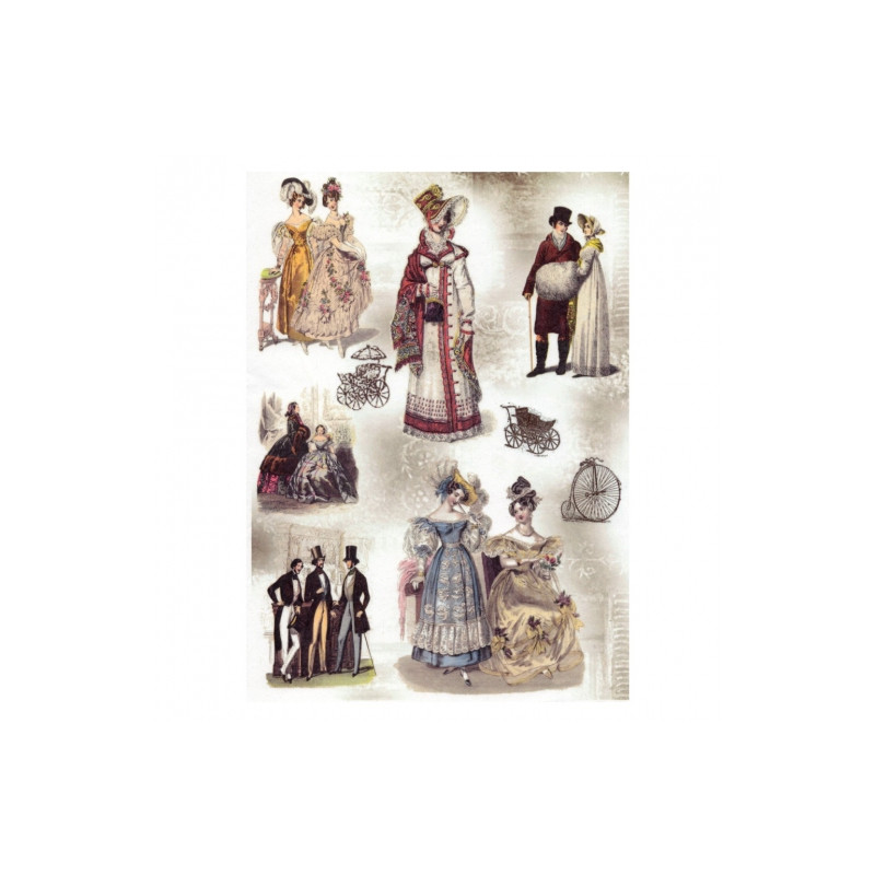 Rice paper for decoupage people vintage A4 ITD R012