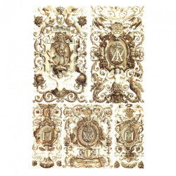 Papier ryżowy do decoupage ornamenty A4 ITD R048- sklep plastyczny - s