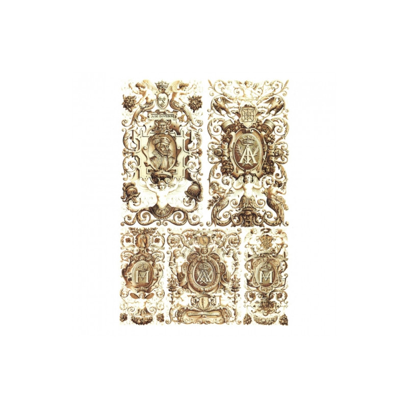 Papier ryżowy do decoupage ornamenty A4 ITD R048- sklep plastyczny - s