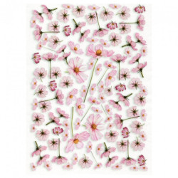 Papier ryżowy do decoupage różowe kwiaty A4 ITD R034 - sklep plastyczn