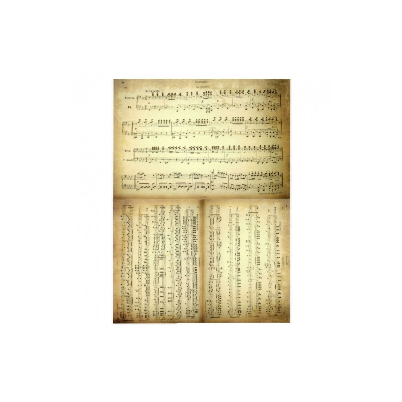 Rice paper for decoupage sheet music parchment A4 ITD R014
