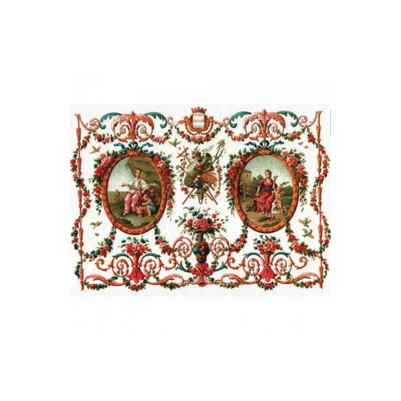 Rice decoupage paper flower garlands A4 ITD R024