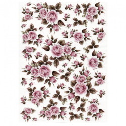 Rice decoupage paper roses A4 ITD R031