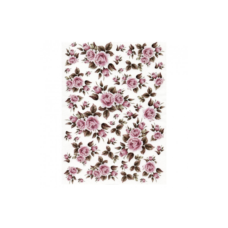 Papier ryżowy do decoupage róże A4 ITD R031 - sklep plastyczny - szał