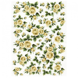 Papier ryżowy do decoupage żółte róże A4 ITD R032 - sklep plastyczny -