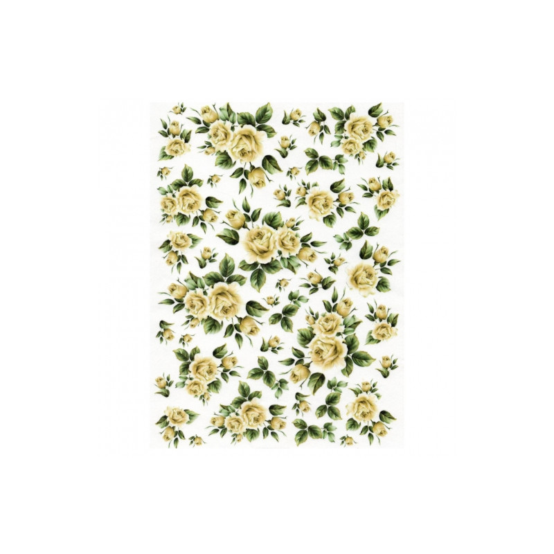 Rice decoupage paper yellow roses A4 ITD R032