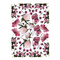 Decoupage paper A4 ITD 0114M peonies flowers