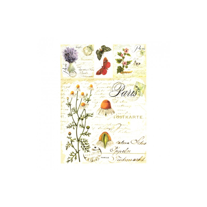 Papier do decoupage soft A4 ITD S001 paryż rumianek - sklep plastyczny