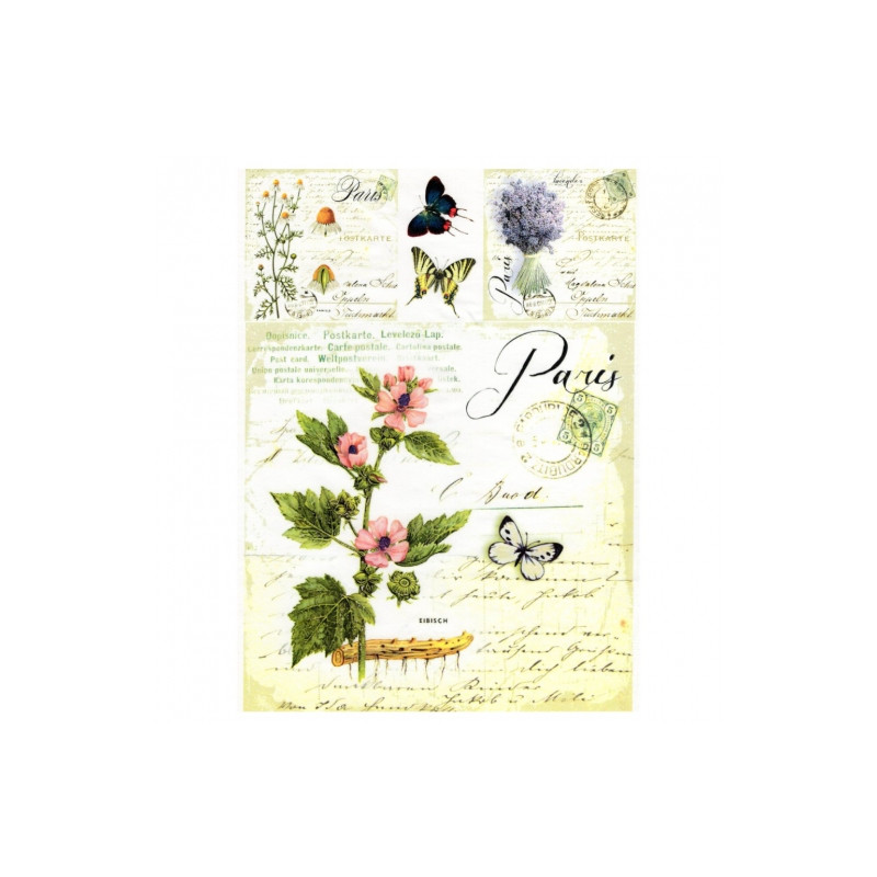 Papier do decoupage soft A4 ITD S002 zioła prawoślaz motyle - sklep pl