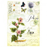 Decoupage paper soft A4 ITD S002 herbs marshmallow butterflies