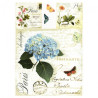 Papier do decoupage soft A4 ITD S005 hortensja motyle - sklep plastycz