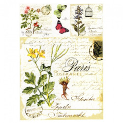 Papier do decoupage soft A4 ITD S008 zioła motyle - sklep plastyczny -