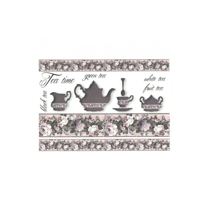 Decoupage paper soft kitchen flowers A4 ITD S022