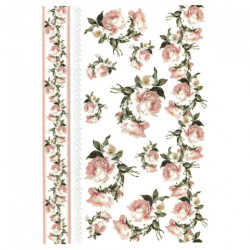 Papier do decoupage soft A4 ITD S024 róże - sklep plastyczny - szał dl