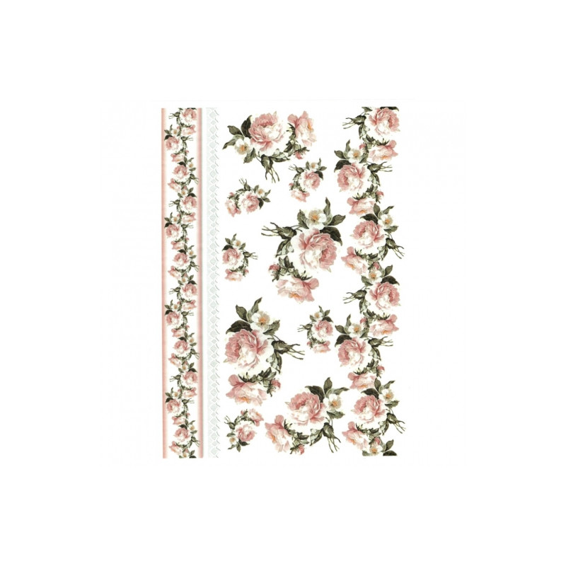 Papier do decoupage soft A4 ITD S024 róże - sklep plastyczny - szał dl
