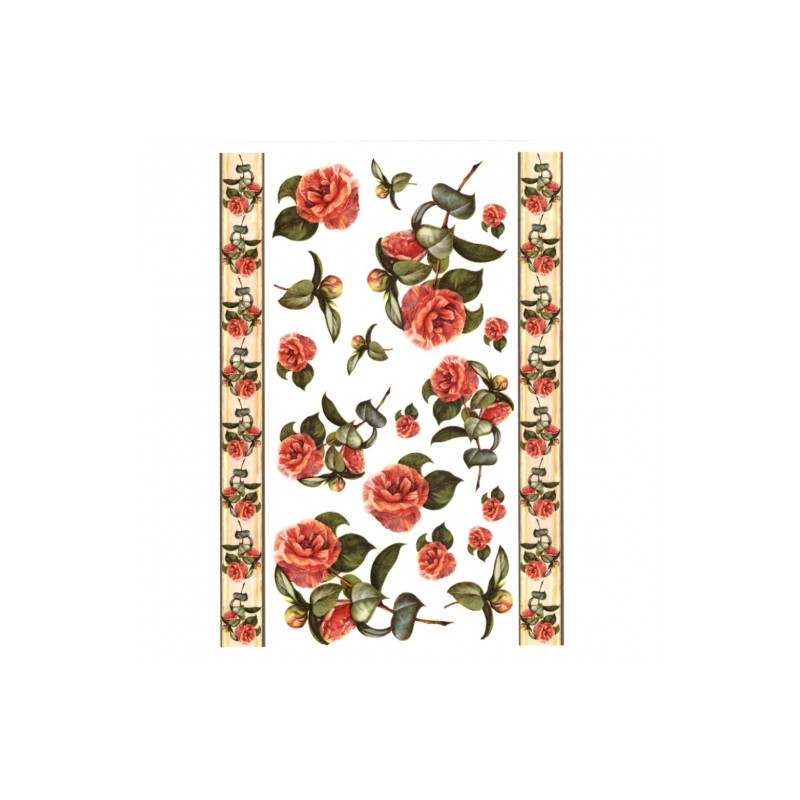 Papier do decoupage soft A4 ITD S031 kwiaty dekory - sklep plastyczny