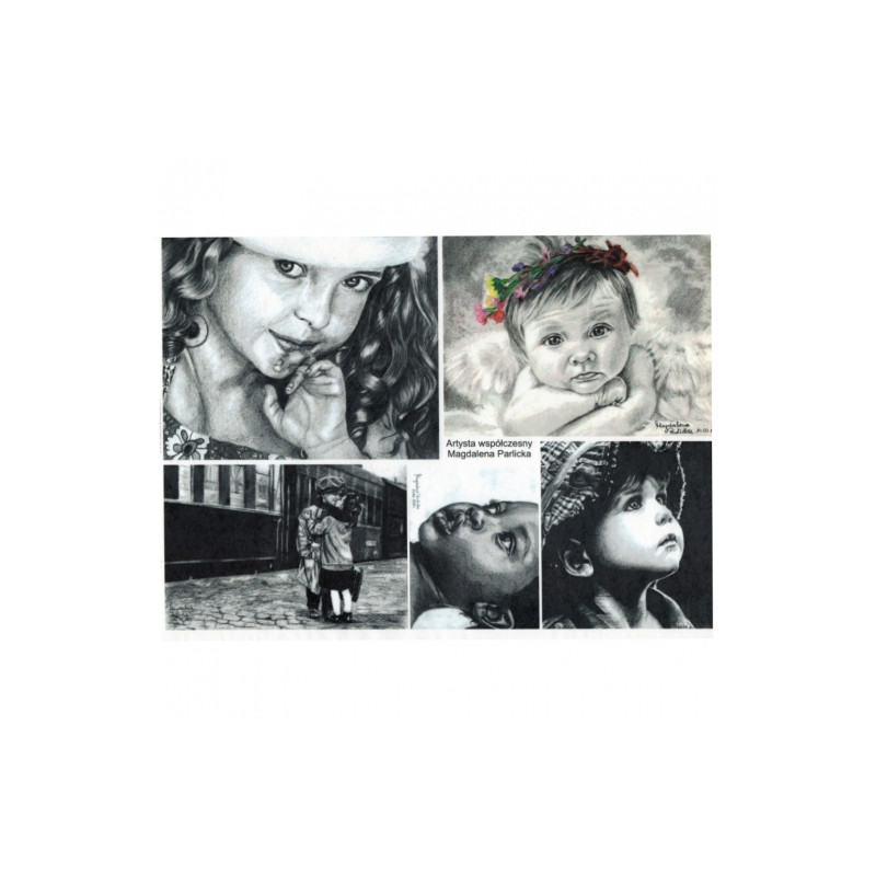 Papier do decoupage soft dzieci portrety A4 ITD S038 - sklep plastyczn