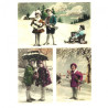 Decoupage paper soft A4 ITD S048 retro winter kids