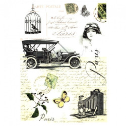 Papier do decoupage soft vintage paryż A4 ITD S102 - sklep plastyczny