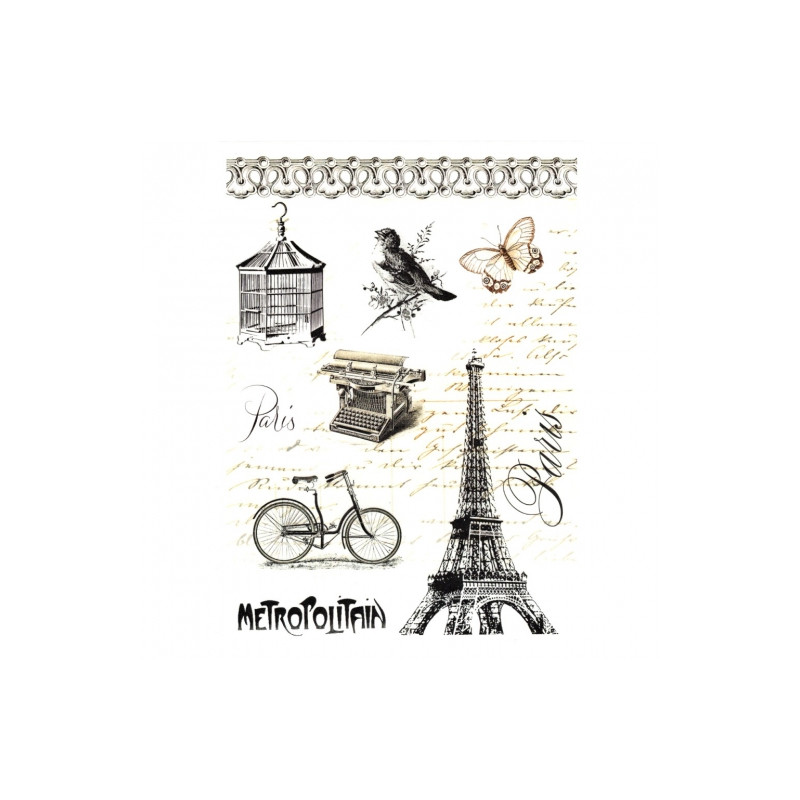 Papier do decoupage soft paryż wieża eiffla A4 ITD S103 - sklep plasty