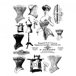 Decoupage paper soft corsets A4 ITD S109