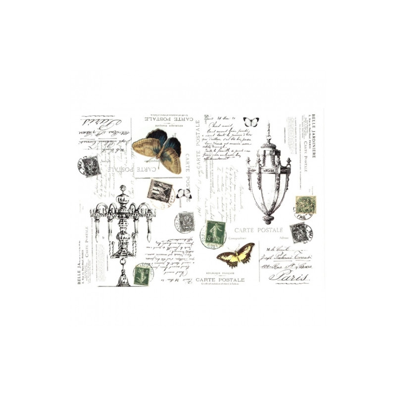 Papier do decoupage soft retro motyl lampy A4 ITD S113 - sklep plastyc