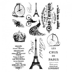 Decoupage paper soft paris peacock A4 ITD S115