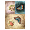 Decoupage paper soft vintage butterfly A4 ITD S124