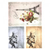 Papier do decoupage soft paryż wieża eiffla kwiaty A4 ITD S126 - sklep