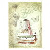 Decoupage paper soft vintage bath A4 ITD S129