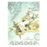 Decoupage paper soft parrot flowers A4 ITD S127