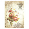 Decoupage paper soft retro flowers corset A4 ITD S128