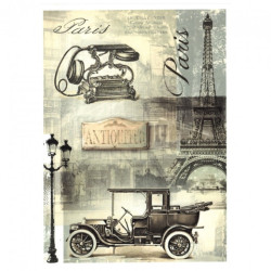 Papier do decoupage soft paryż retro A4 ITD S130 - sklep plastyczny -