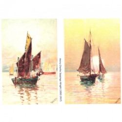 Decoupage paper soft A4 ITD S158 sailboats sunset