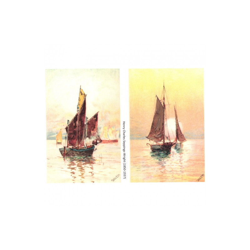 Papier do decoupage soft A4 ITD S158 żaglówki zachód słońca - sklep pl