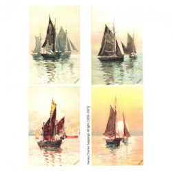 Decoupage paper soft A4 ITD S159 sailboats