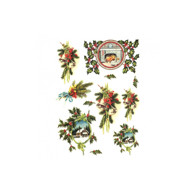Decoupage paper soft A4 ITD S162 christmas decorations