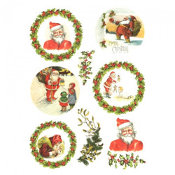 Papier do decoupage soft A4 ITD S163 mikołaj - sklep plastyczny - szał