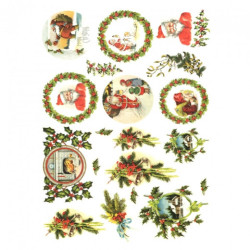 Papier do decoupage soft A4 ITD S164 mikołaj stroiki - sklep plastyczn