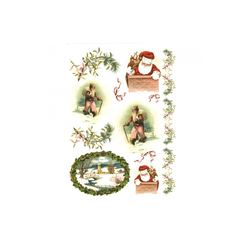 Papier do decoupage soft A4 ITD S165 mikołaj - sklep plastyczny - szał