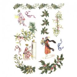 Papier do decoupage soft A4 ITD S176 jemioła kobiety - sklep plastyczn
