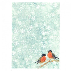 Papier do decoupage soft A4 ITD S178 zima ptaki - sklep plastyczny - s