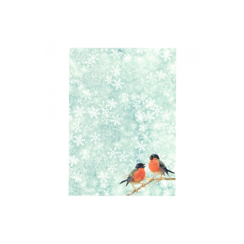 Papier do decoupage soft A4 ITD S178 zima ptaki - sklep plastyczny - s
