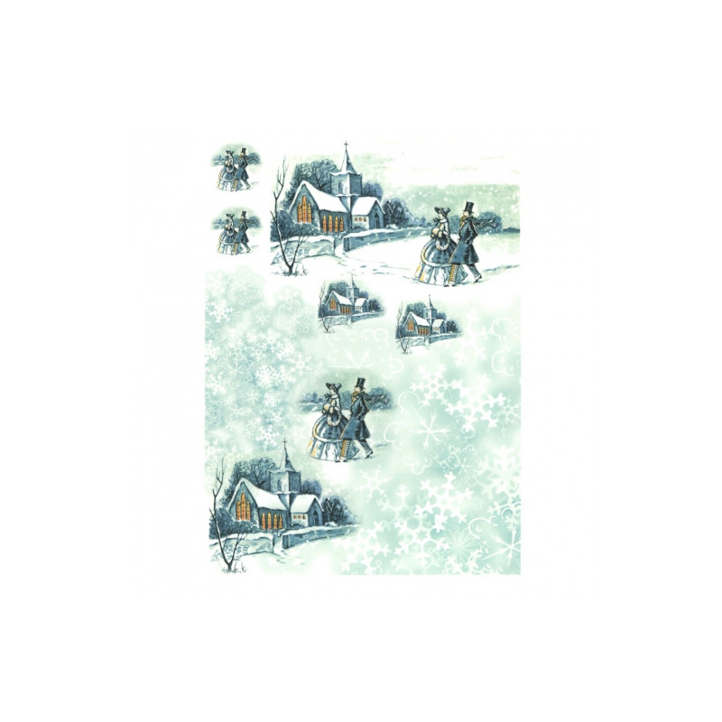 Decoupage paper soft A4 ITD S179 winter snow