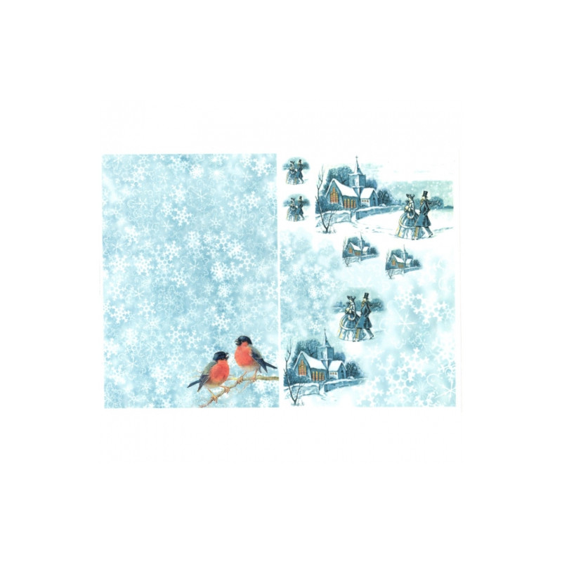 Papier do decoupage soft A4 ITD S180 zima śnieg - sklep plastyczny - s