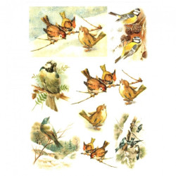 Papier do decoupage soft A4 ITD S185 ptaki na gałązkach - sklep plasty