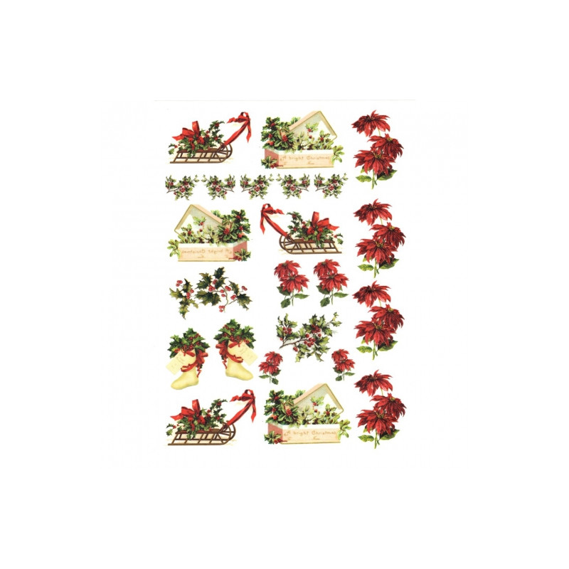 Papier do decoupage soft A4 ITD S187 gwiazda betlejemska - sklep plast