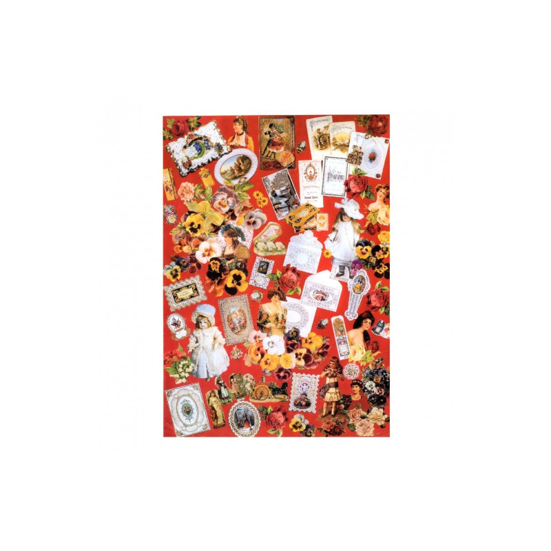 Red decoupage paper