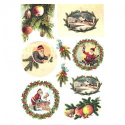 Papier ryżowy do decoupage święty mikołaj A4 ITD 586 - sklep plastyczn